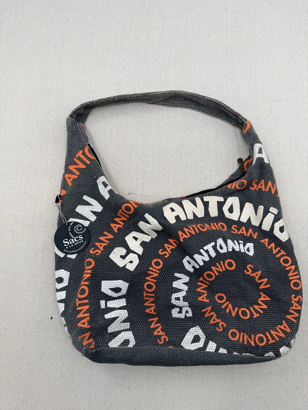 San Antonio Graphic Hobo Bag - Black & Orange